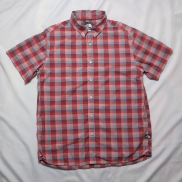 THE NORTH FACE mens SHIRT plaid RED blue BUTTON DOWN white SIZE XL - Picture 1 of 11